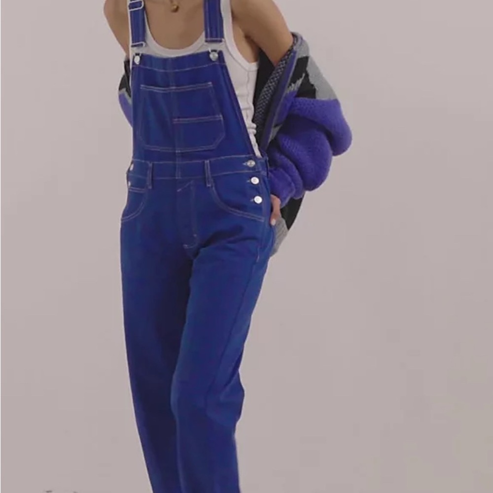 Women's Free People Ziggy Denim Overalls - Brady Blue